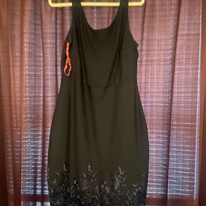 Navy blue sleeveless sheath dress